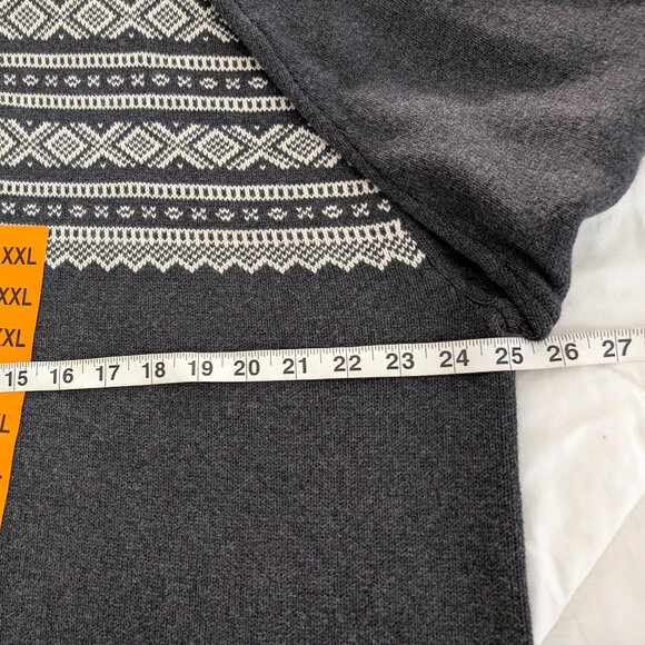 ORIGINAL WEATHERPROOF VINTAGE Sweater Men's 2XL Gray Fair Isle 1/4 Zip Mock Neck - Picture 12 of 12